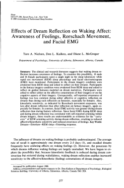 Effects of Dream Reflection on Waking Affect: Awareness of Feelings