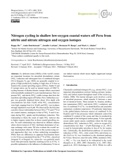 Nitrogen cycling in shallow low-oxygen coastal