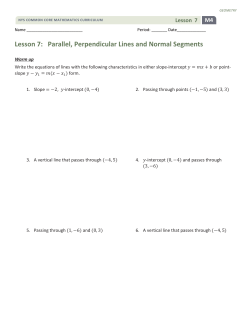Lesson 7: Parallel, Perpendicular Lines and Normal Segments