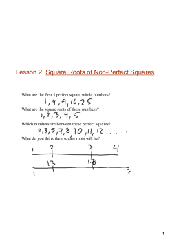 Lesson 2: Square Roots of NonPerfect Squares