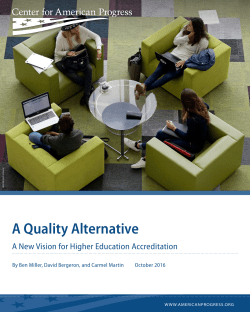 A Quality Alternative - Center for American Progress