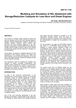 Modeling and Simulation of NOx Abatement with - KIT