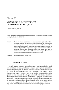 Chapter 15 MANAGING A PATIENT FLOW IMPROVEMENT PROJECT