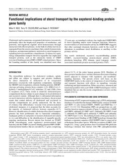 Functional implications of sterol transport by the oxysterol