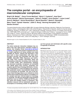 The complex portal - an encyclopaedia of macromolecular complexes