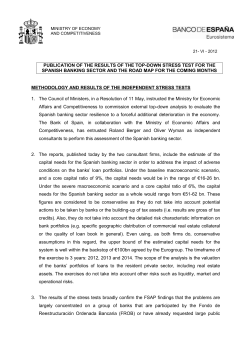 publication of the results of the top-down stress test for the spanish
