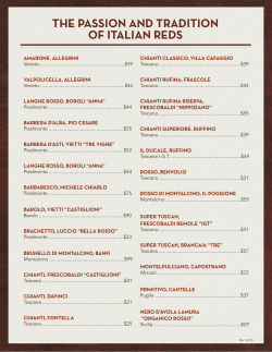 Full Wine List - Chianti Grill