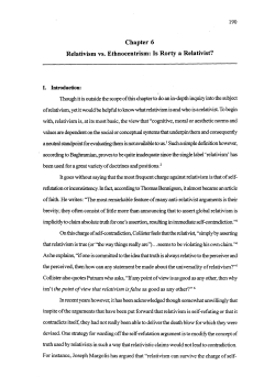 Chapter 6 Relativism vs. Ethnocentrism: Is Rorty a Relativist?