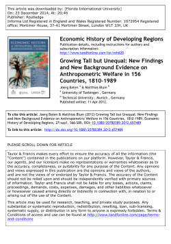 Economic History of Developing Regions Growing Tall but Unequal