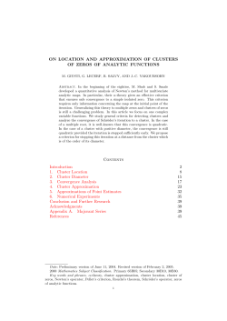 ON LOCATION AND APPROXIMATION OF CLUSTERS OF ZEROS