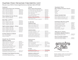 Empire Fish Holiday Favorites List