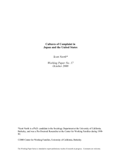 Cultures of Complaint in Japan and the United States