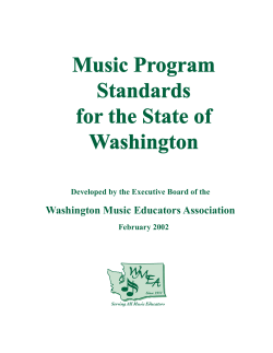 Music Program Standards for the State of Washington