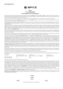 BPCE EMTN Programme Base prospectus dated 23