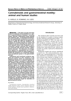 Cannabinoids and gastrointestinal motility