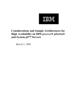 Considerations and Sample Architectures for High