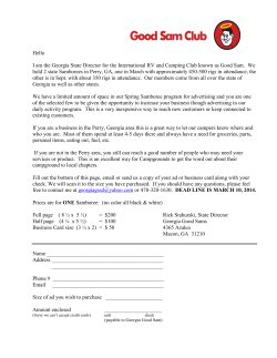 Hello I am the Georgia State Director for the International RV and