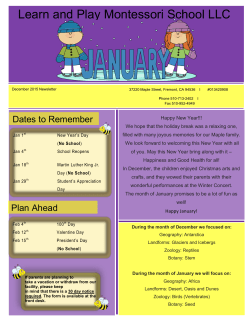 January 2016 Newsletter - Learn And Play Montessori School