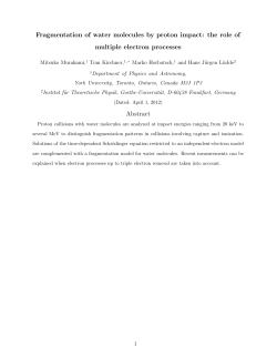 Fragmentation of water molecules by proton impact