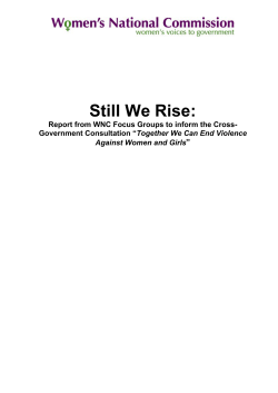 Key Findings and Themes from the Women`s National Commission