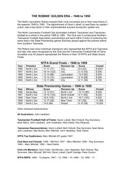 THE ROBINS` GOLDEN ERA – 1946 to 1950 NTFA Grand Finals