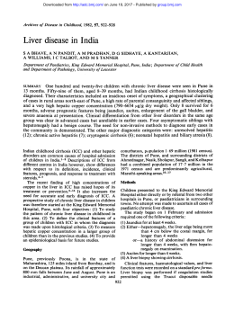 Liver disease in India - Archives of Disease in Childhood