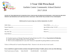 3 Year Old Preschool - Guthrie Center Elementary School