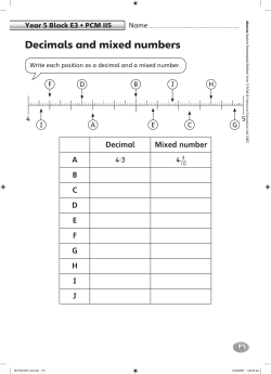 Decimals and mixed numbers