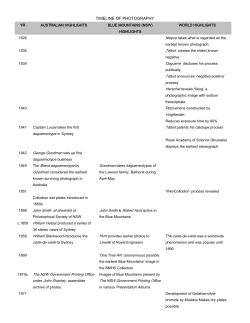 TIMELINE OF PHOTOGRAPHY - Blue Mountains Historical