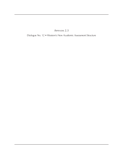 Dialogue No. 12 &bull; Western`s New Academic Assessment Structure