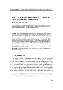 secession in post-modern world: cases of south sudan and