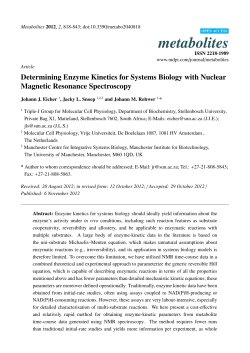 Determining Enzyme Kinetics for Systems Biology with Nuclear
