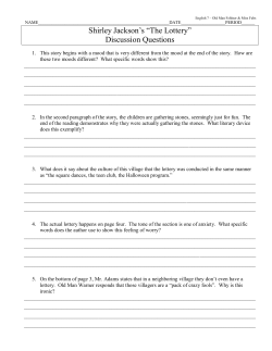 Shirley Jackson`s &ldquo;The Lottery&rdquo; Discussion Questions