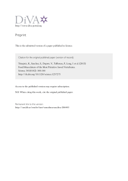 Fossil Musculature of the Most Primitive Jawed Vertebrates
