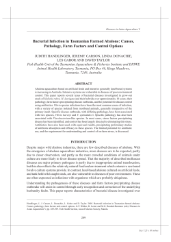 Bacterial Infection in Tasmanian Farmed Abalone