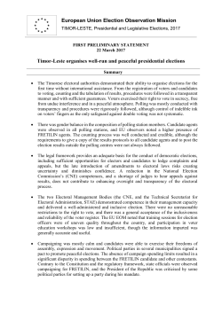 European Union Election Observation Mission Timor-Leste