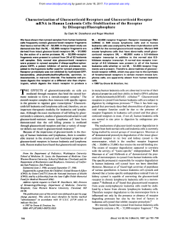 Characterization of Glucocorticoid Receptors and