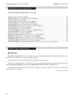 Nomenclatural novelties appearing in Taxon</i