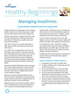 Managing Mealtimes - Create positive meal times with your young