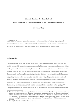 Should Torture be Justifiable?