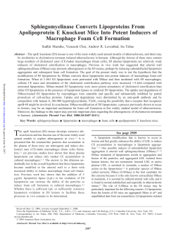 Sphingomyelinase Converts Lipoproteins From Apolipoprotein E