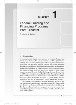 Federal Funding and Financing Programs Post