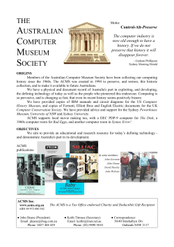 Flyer about the ACMS - Australian Computer Museum Society