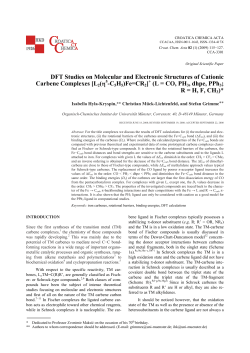 DFT Studies on Molecular and Electronic Structures of Cationic