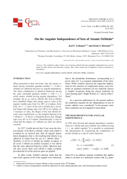 On the Angular Independence of Sets of Atomic Orbitals* &sum;