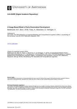 A Usage-Based Model of Early Grammatical Development