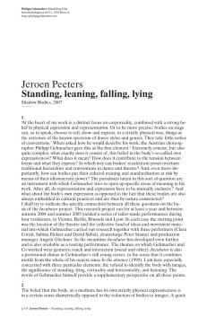 Jeroen Peeters Standing, leaning, falling, lying