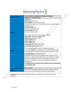 Immunization Competencies Education Program Module 6