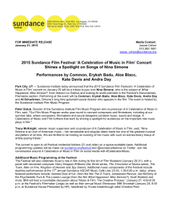2015 Sundance Film Festival `A Celebration of Music in Film
