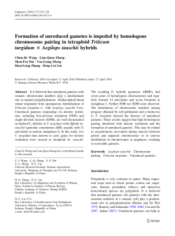 Formation of unreduced gametes is impeded by homologous